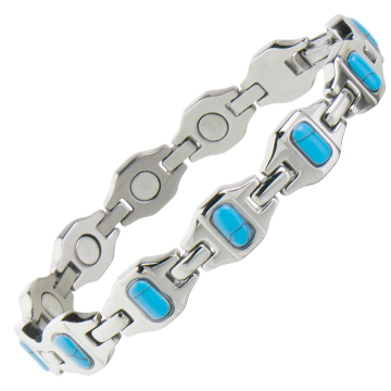 Bright Stainless Turquoise Magnetic Bracelet
