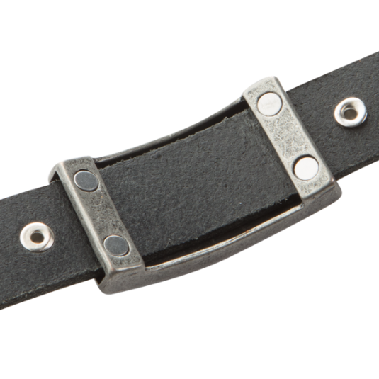 Spirit Black Leather Magnetic Wristband