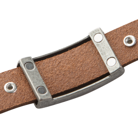 Spirit Brown Leather Magnetic Wristband