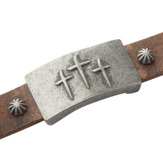 Mission Brown Leather Magnetic Wristband