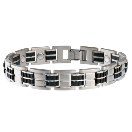 3x Strength Titanium Magnetic Bracelet for Men (Black & Gold)