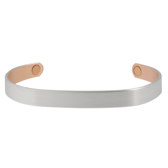 Brushed Silver Original Copper Magnetic Wristband