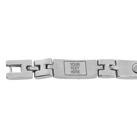 Men's Magnetic Med ID Bracelet - Custom Engraved, closeup